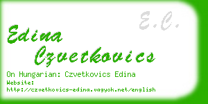 edina czvetkovics business card